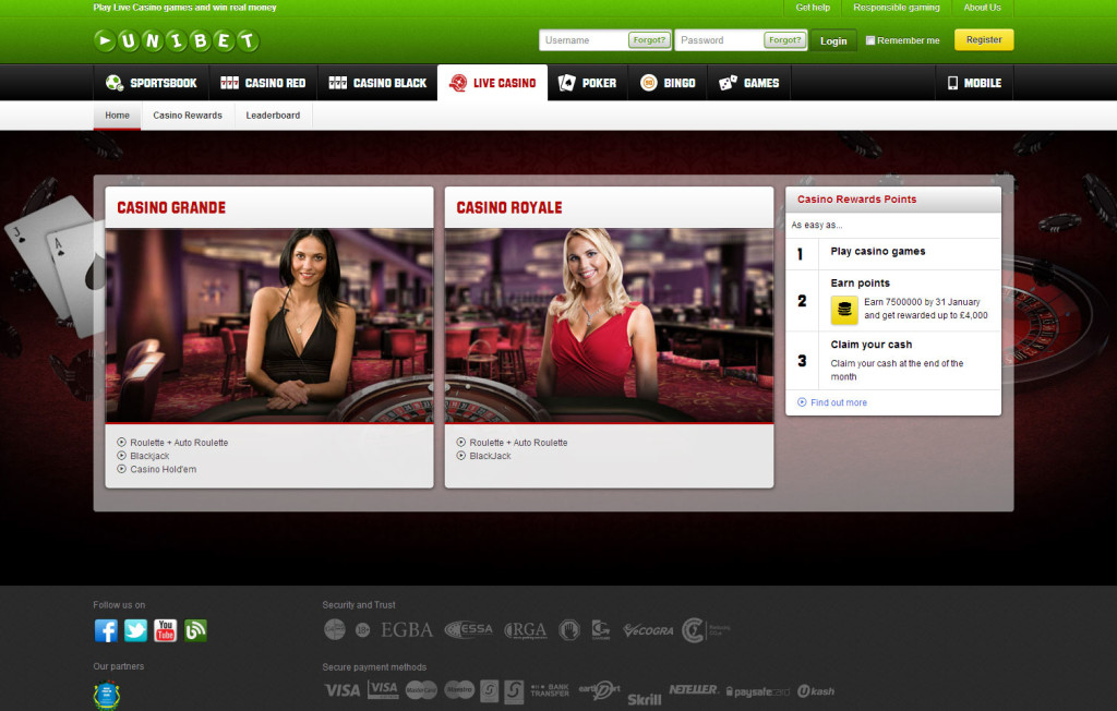 Unibet Live Casino